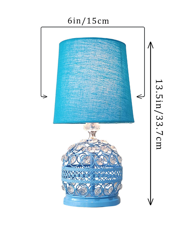 Modern Small Crystal Table Lamp,Contemporary Bedroom Bedside Nightstand Lamp,Desk Globe Lamp for Living Room Girls Kids Room