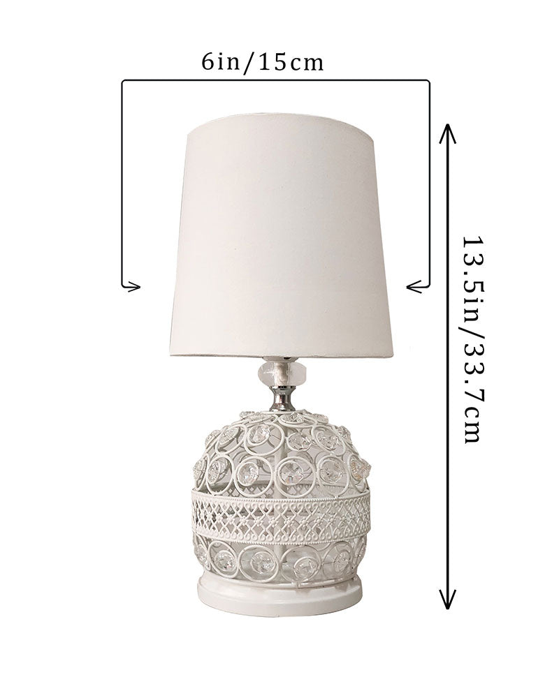 Modern Small Crystal Table Lamp,Contemporary Bedroom Bedside Nightstand Lamp,Desk Globe Lamp for Living Room Girls Kids Room