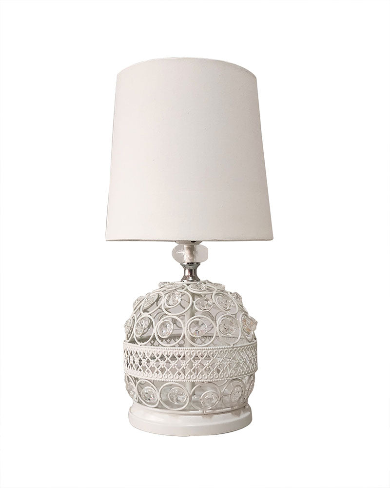Modern Small Crystal Table Lamp,Contemporary Bedroom Bedside Nightstand Lamp,Desk Globe Lamp for Living Room Girls Kids Room