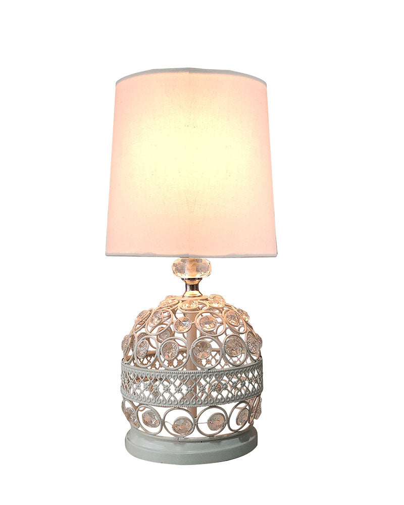 Modern Small Crystal Table Lamp,Contemporary Bedroom Bedside Nightstand Lamp,Desk Globe Lamp for Living Room Girls Kids Room