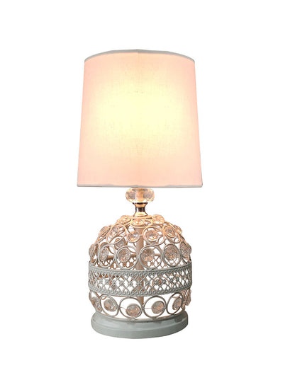Modern Small Crystal Table Lamp,Contemporary Bedroom Bedside Nightstand Lamp,Desk Globe Lamp for Living Room Girls Kids Room