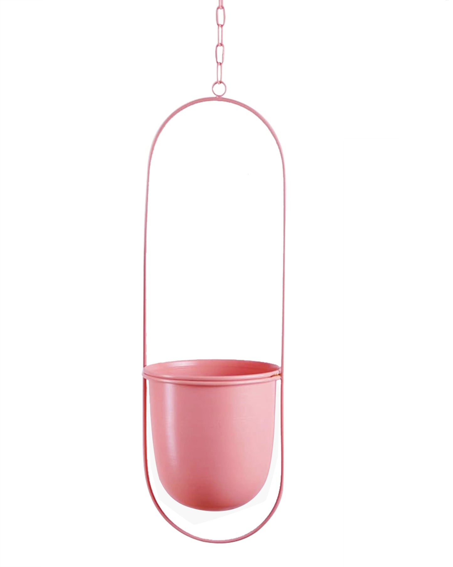 Oval Hanging Metal Pot Stand with Planter (7 Inch Wide* 17 Inch High) for Indoor & Outdoor Plants Living Room Balcony Zen Decoration (Plant is not Included)