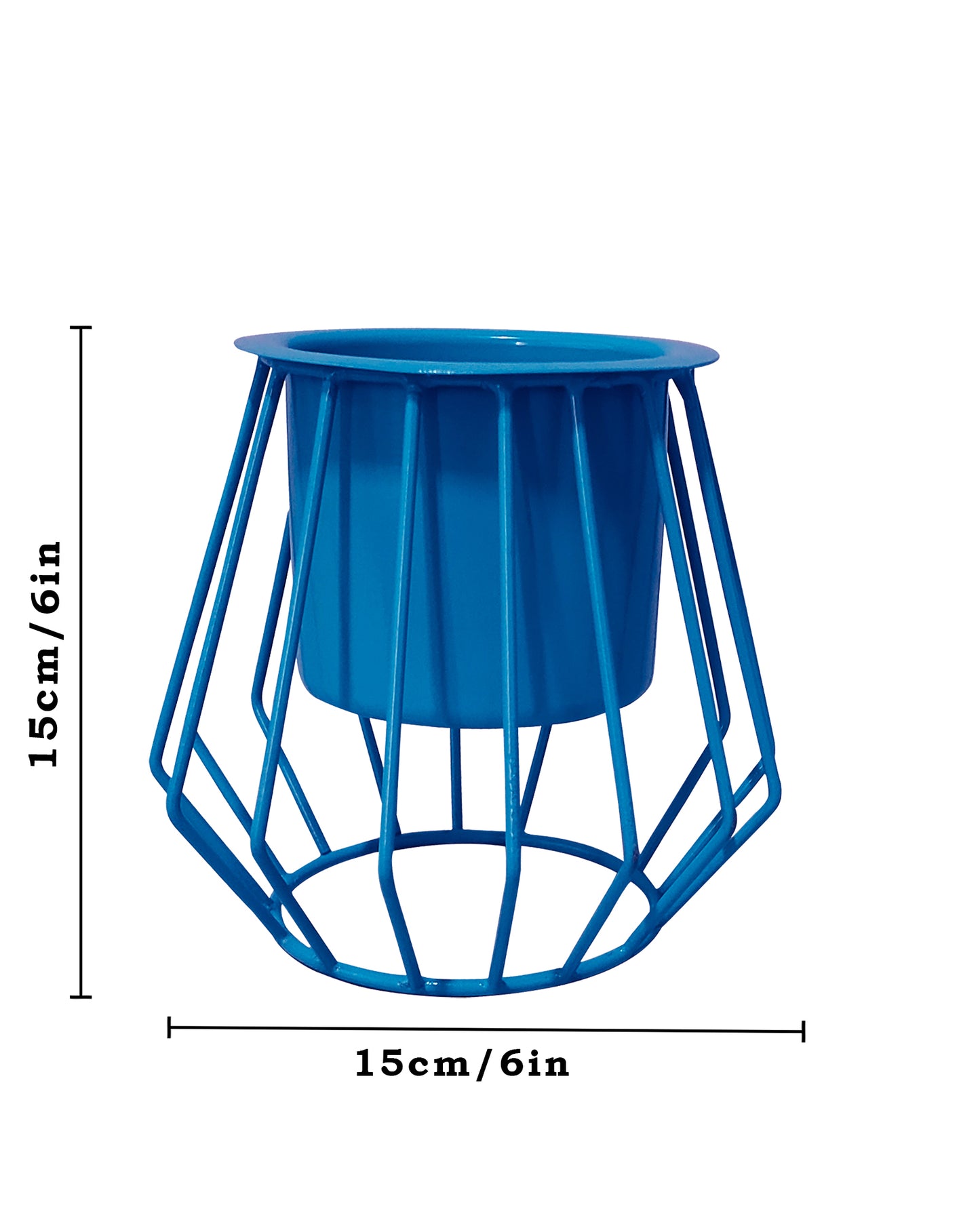 Combo of 2 Table Top Designer Metallic Metal Stand with Planters, Small White Metal Pots for Livingroom, Balcony & Home Decoration, set of 2, Trapezium