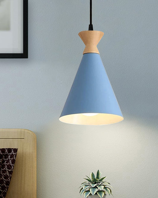 Pendant Lamp Shade for Kitchen Island, Color Metal Minimal Pot Pendant Light Shades, Nordic Wood Bedroom, Living Room, Triangle