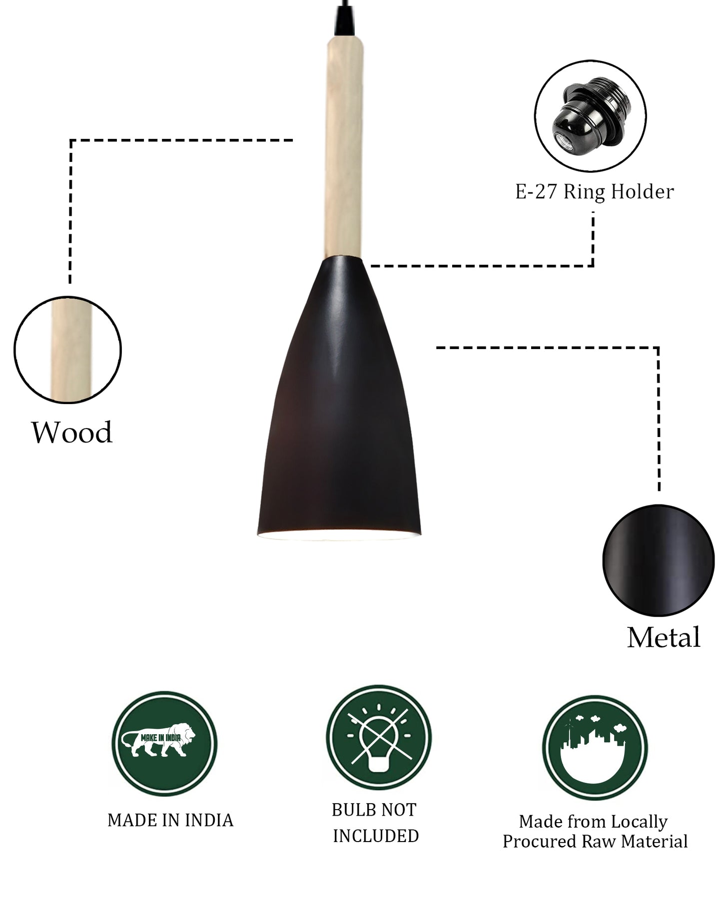 Pendant Lamp Shade for Kitchen Island, Color Metal Minimal Pot Pendant Light Shades, Nordic Wood Bedroom, Living Room, Bottle Guard