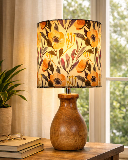 Homesake® Dovel Pot Modern Table Lamp, Wooden Base Modern Fabric Lampshade for Home Office Cafe Restaurant, Dovel Pot, Rabbit