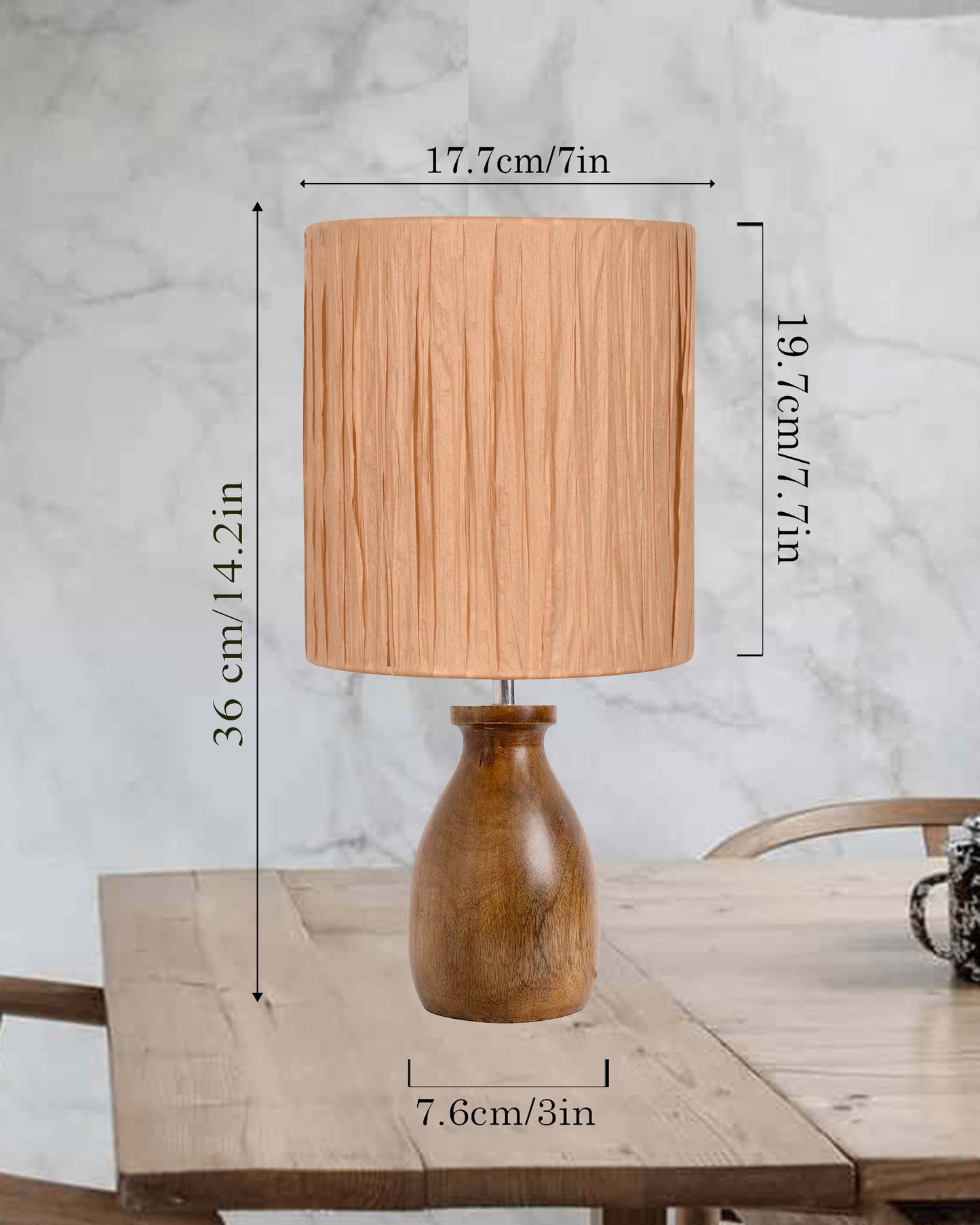 Homesake® Dovel Pot Modern Table Lamp, Wooden Base Modern Fabric Lampshade for Home Office Cafe Restaurant, Dovel Pot, Rabbit