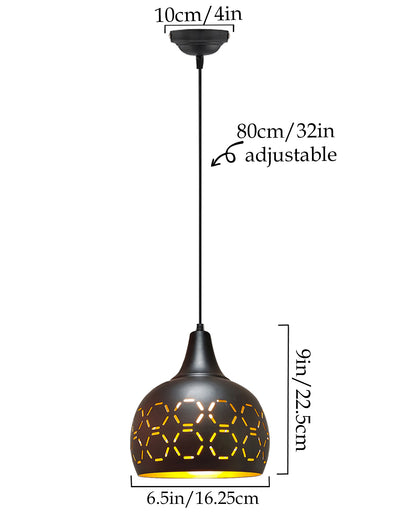 Pendant Lamp Shade for Kitchen Island, Color Metal Minimal Pot Pendant Light Shades, Nordic Wood Bedroom, Living Room, Black Tulip