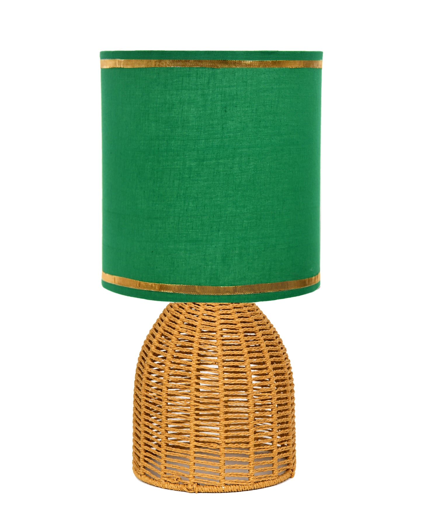 Homesake® Raffia Rattan Table Lamp with Fabric Shade, Small Nightstand Lamp, Natural Wicker Bedside Lamp for Bedroom, Living Room, Study & Home Décor, Livra Collection | E27 Holder