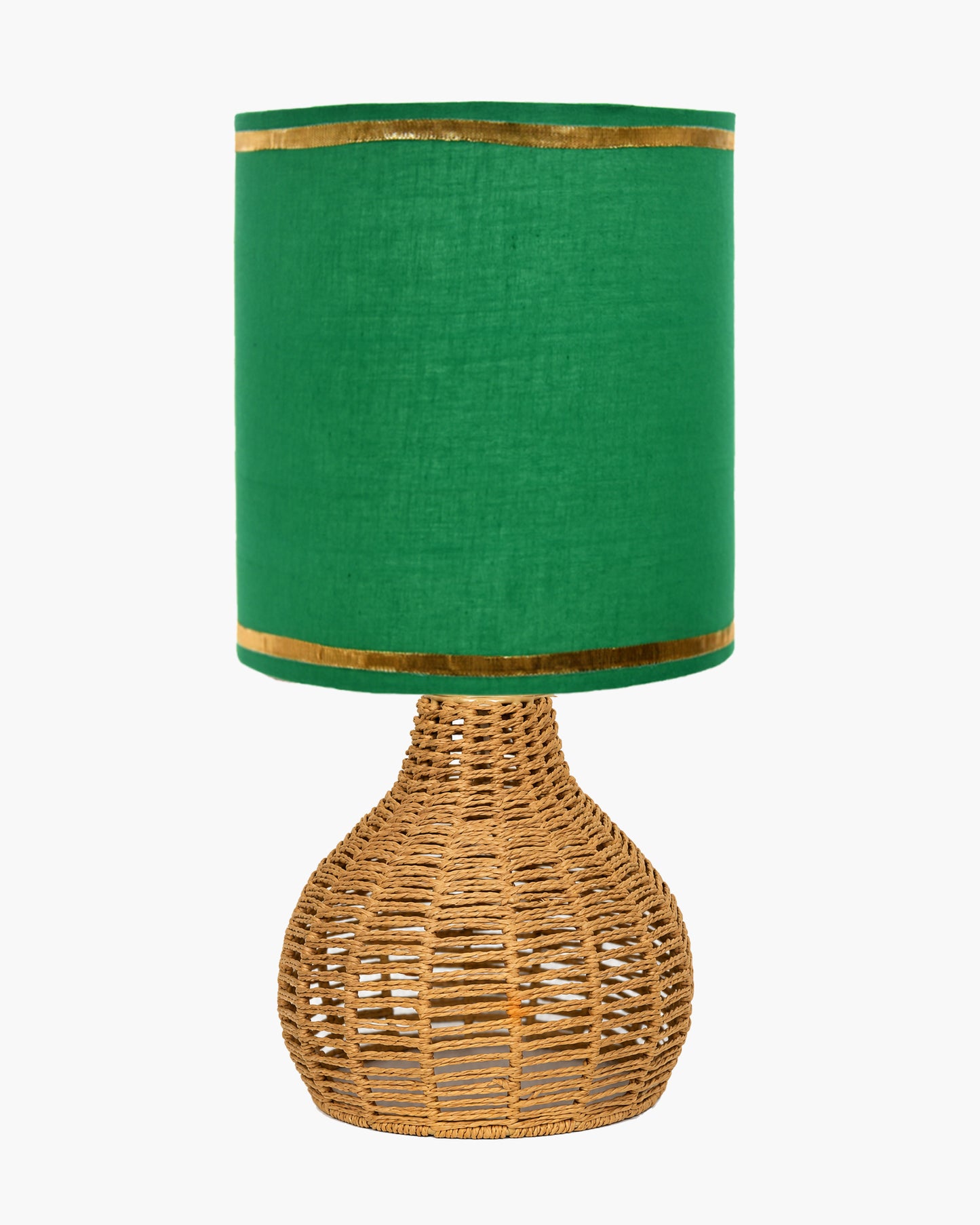 Homesake® Raffia Rattan Table Lamp, Small Nightstand Lamp with Linen Fabric Lampshade, Bedside Lamp for Bedroom, Living Room, Study & Livra Home Décor | Warm Ambient Lighting (Spinning, Jute)