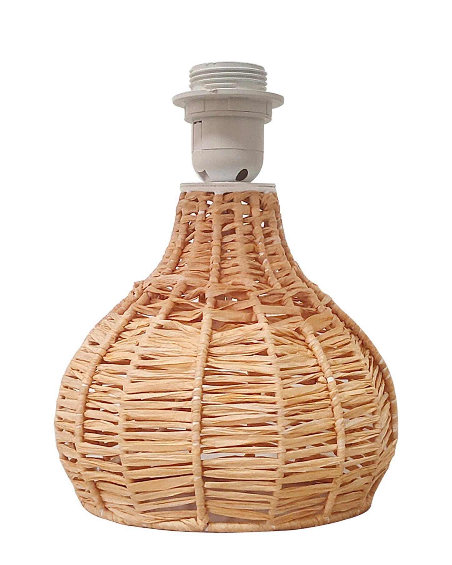 Raffia Rattan Table Lamp, Small Nightstand Lamp with Linen Fabric Lampshade, Desk Lamp Bedside Lamp for Living Room Home Office , Spinning