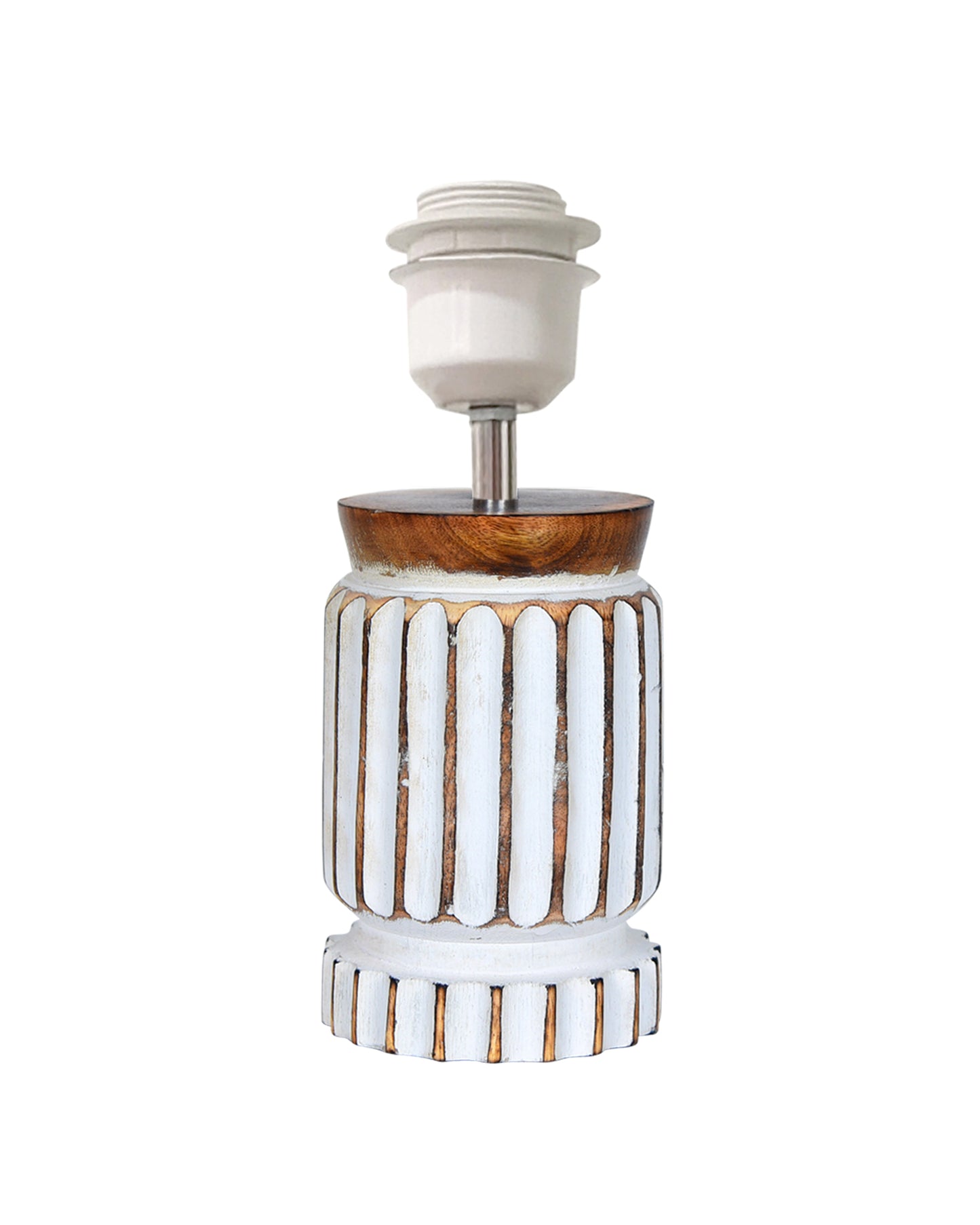 Retro Farmhouse Table Lamp for Living Room Bedroom Rustic Linen Bedside Nightstand Lamps for Kids Room Study Office Wood, Carved Cylinder.