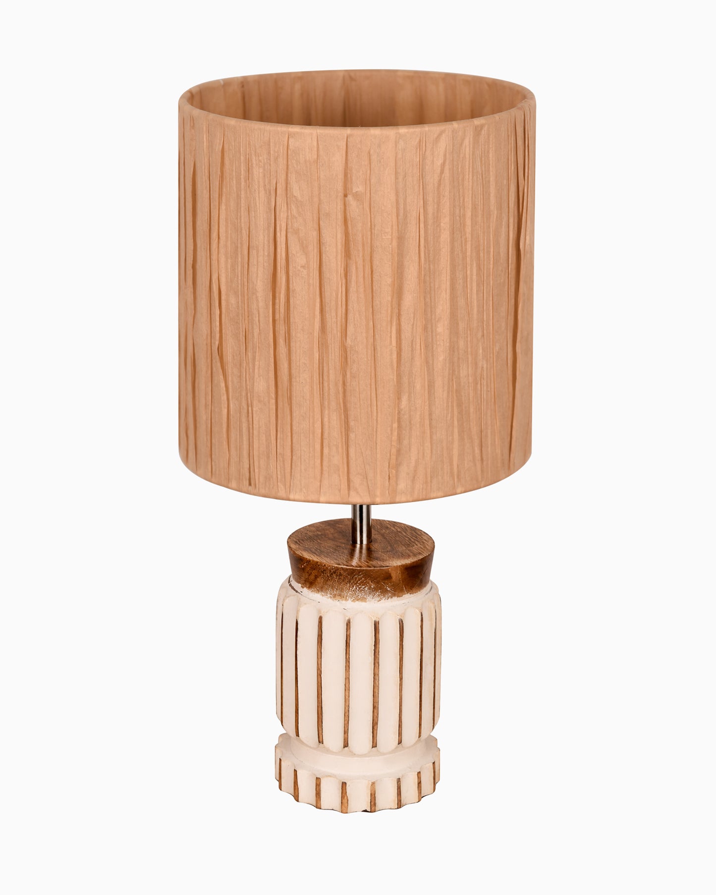 Homesake® Retro Farmhouse Table Lamp Wooden Base for Living Room Bedroom Rustic Linen Bedside Nightstand Lamps for Kids Room Study Office Home Decor Metal Shade