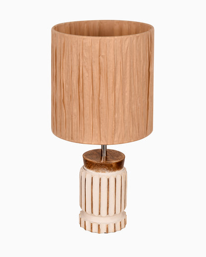 Homesake® Retro Farmhouse Table Lamp Wooden Base for Living Room Bedroom Rustic Linen Bedside Nightstand Lamps for Kids Room Study Office Home Decor Metal Shade