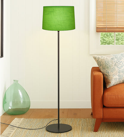Homesake® Modern Floor Lamp for Living Room Traditional Farmhouse Boho Floor Lamp Mid-Century Pole Lamp, Linen Lamp Shade Side Standing Lamps | Corner Lamp Light | Hall Bedroom Office, Pleated White
