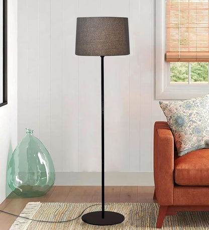 Homesake® Modern Floor Lamp for Living Room Traditional Farmhouse Boho Floor Lamp Mid-Century Pole Lamp, Linen Lamp Shade Side Standing Lamps | Corner Lamp Light | Hall Bedroom Office, Pleated White