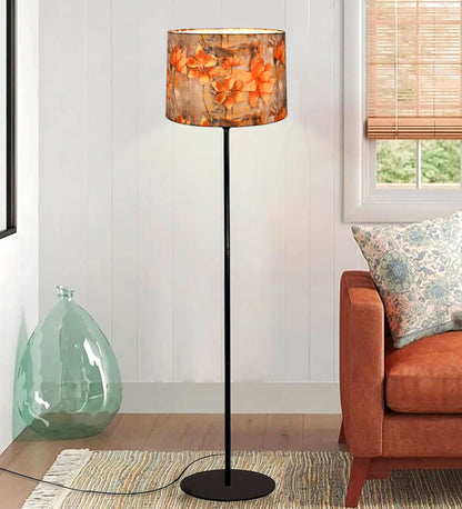 Homesake® Modern Floor Lamp for Living Room Traditional Farmhouse Boho Floor Lamp Mid-Century Pole Lamp, Linen Lamp Shade Side Standing Lamps | Corner Lamp Light | Hall Bedroom Office, Pleated White