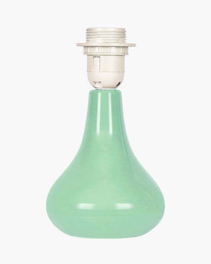 Bedside Ceramic Table Lamp, Classic Desk lamp for Living Room Bedroom, Farmhouse Nightstand Lamps Teardrop with Sage Fabric Shade