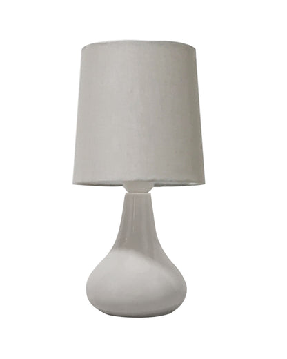 Bedside Ceramic Table Lamp, Classic Desk lamp for Living Room Bedroom, Farmhouse Nightstand Lamps Teardrop with Sage Fabric Shade