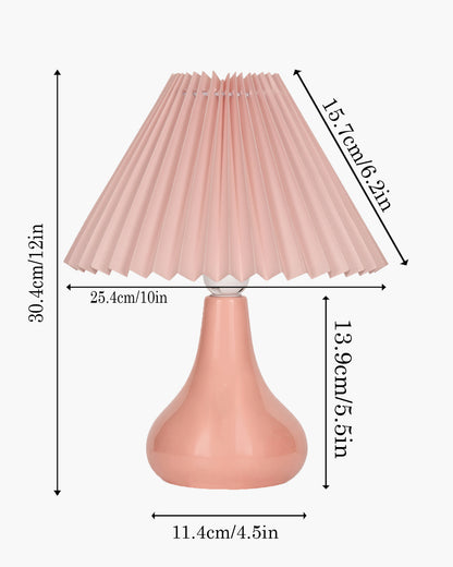 Bedside Ceramic Table Lamp, Classic Desk lamp for Living Room Bedroom, Farmhouse Nightstand Lamps Teardrop with Sage Fabric Shade