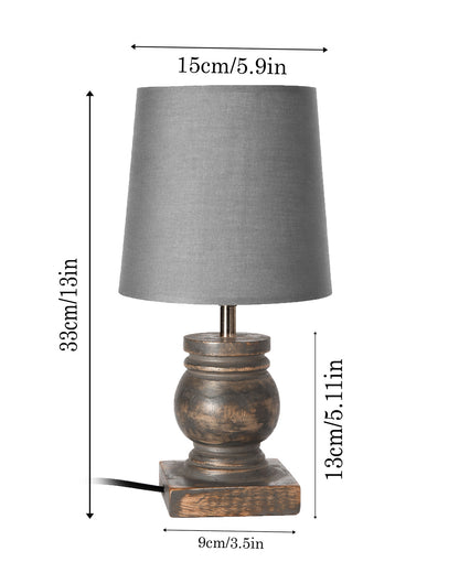 Small Table Lamp for Bedroom Living Room Simple Retro Wood Grain Farmhouse Bedside Lamps Suitable for Nightstand, Gift, Trophy