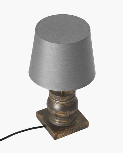 Small Table Lamp for Bedroom Living Room Simple Retro Wood Grain Farmhouse Bedside Lamps Suitable for Nightstand, Gift, Trophy