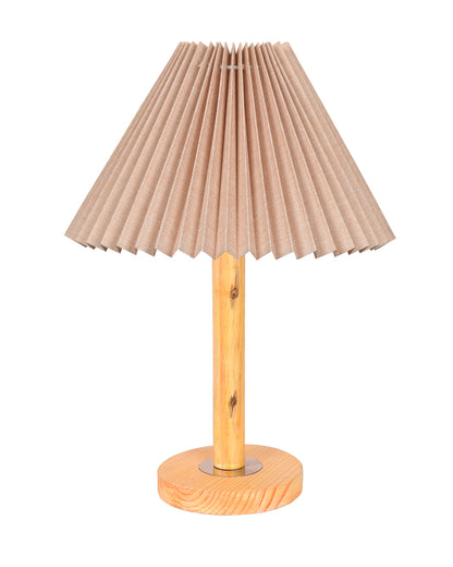 Pinewood Table Lamps for Nightstand, Fabric Linen Lampshade Desk Lamp, Morden Minimalist Bedside Lamps, Bedroom Nightstand Lamp Living Room,Kids Room