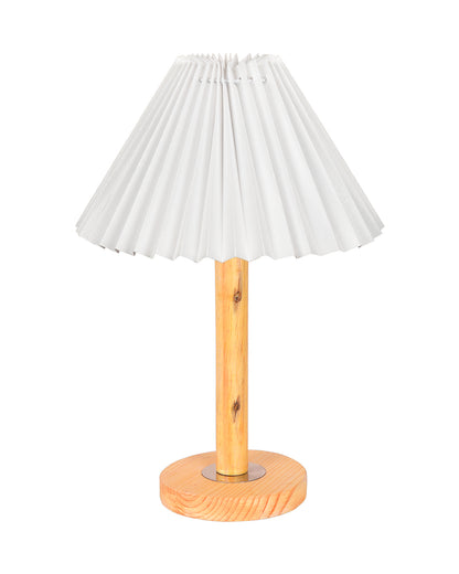 Pinewood Table Lamps for Nightstand, Fabric Linen Lampshade Desk Lamp, Morden Minimalist Bedside Lamps, Bedroom Nightstand Lamp Living Room,Kids Room