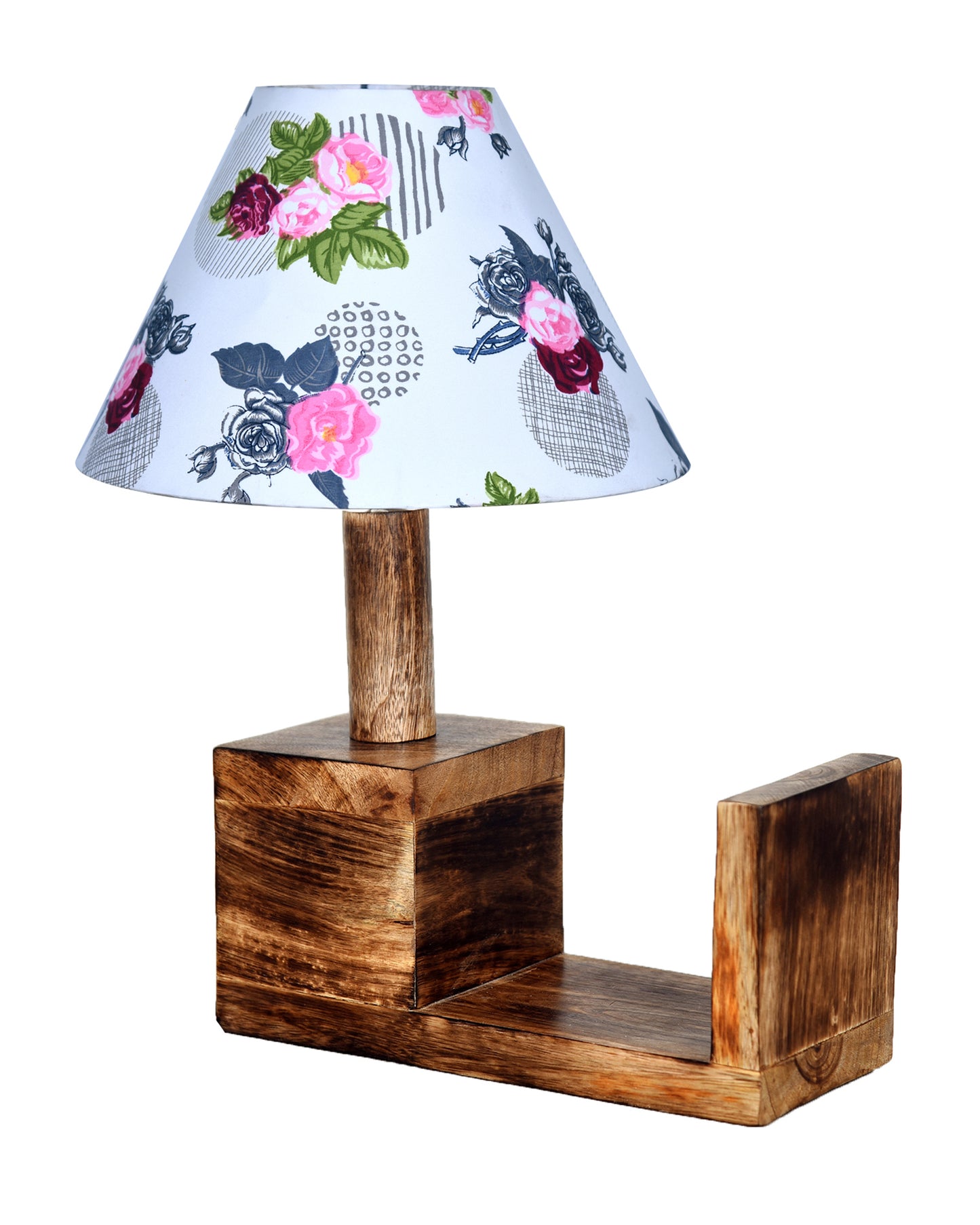 Rustic Book Shelf Table Lamp Bedside Antique Desk Lamps for Living Bedroom Study Night Desk Lamp E27 Holder, Fabric Shade