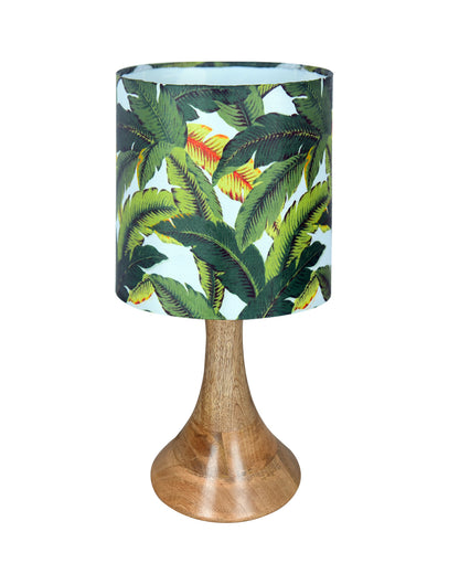 Rustic Sandbox Table Lamp Bedside Wooden Desk Lamps for Living Bedroom Study Night, House warming Diwali Gift, Fabric Shade