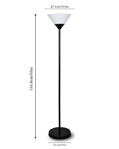 Sky Inverted Standing Lamps with Acrylic Shade,Modern Floor Lamp for Living Room, Bedrooms, Office  Straight Black