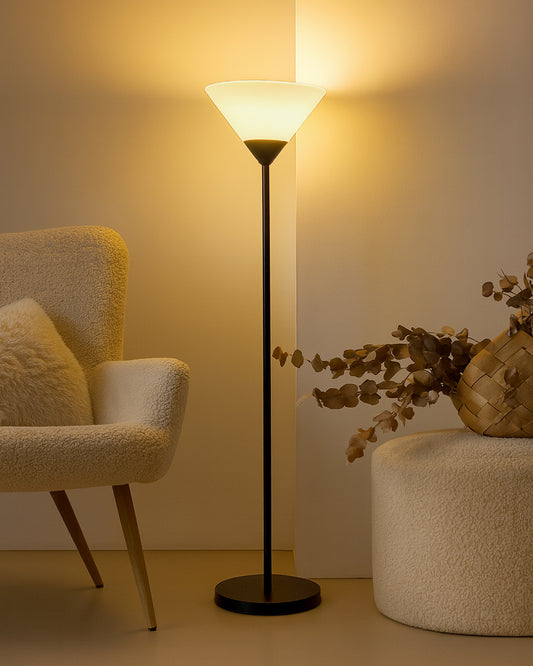 Sky Inverted Standing Lamps with Acrylic Shade,Modern Floor Lamp for Living Room, Bedrooms, Office  Straight Black