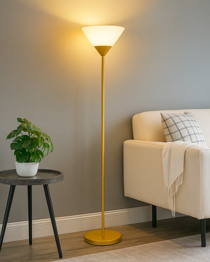 Sky Inverted Standing Lamps with Acrylic Shade,Modern Floor Lamp for Living Room, Bedrooms, Office  Straight Black