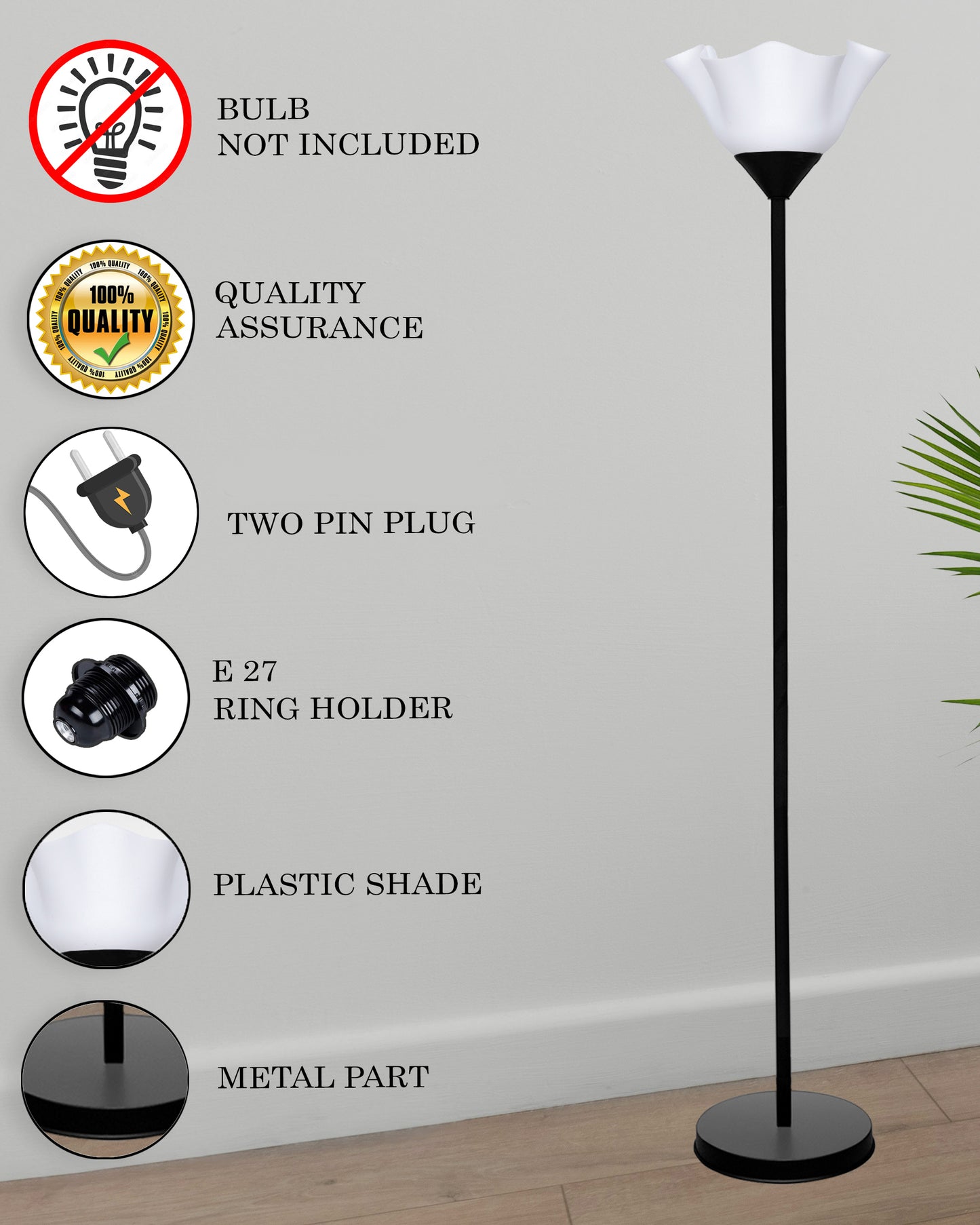 Sky Tulip Standing Lamps with Acrylic Shade,Modern Floor Lamp for Living Room, Bedrooms, Office  Straight