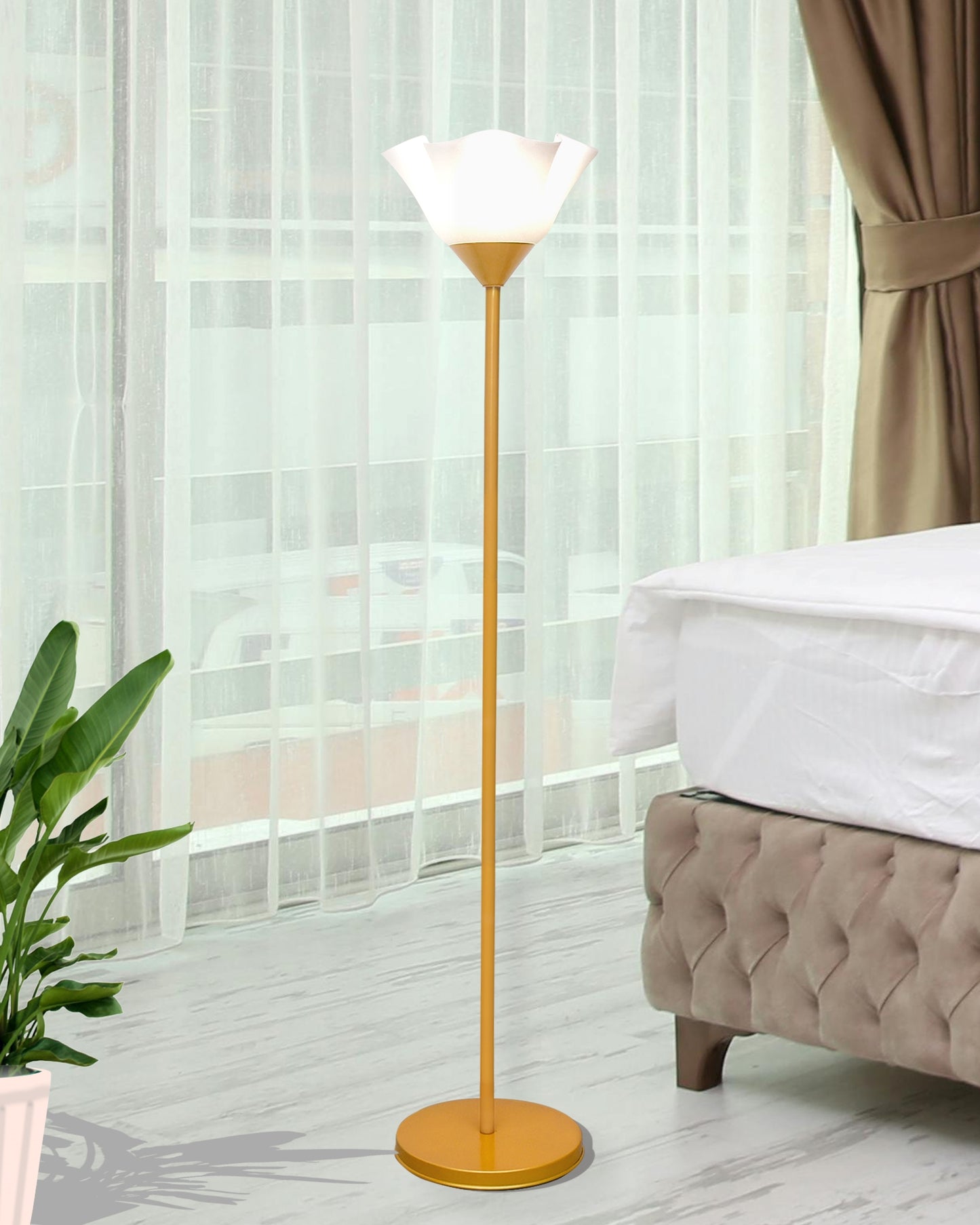 Sky Tulip Standing Lamps with Acrylic Shade,Modern Floor Lamp for Living Room, Bedrooms, Office  Straight