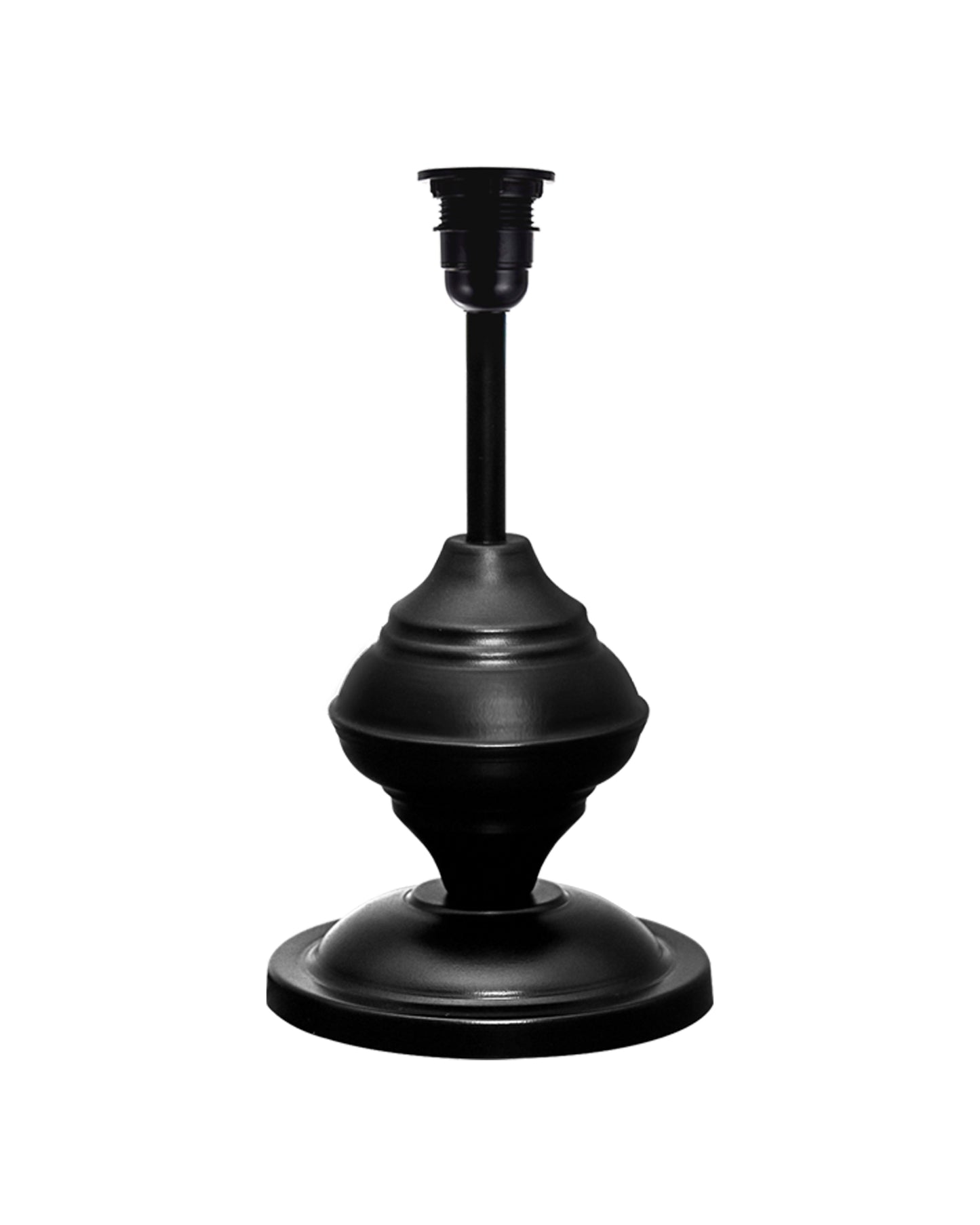 Bedside Black Metal Table Lamp with Fabric Shade, E27 holder, Urn, Pleated Shade