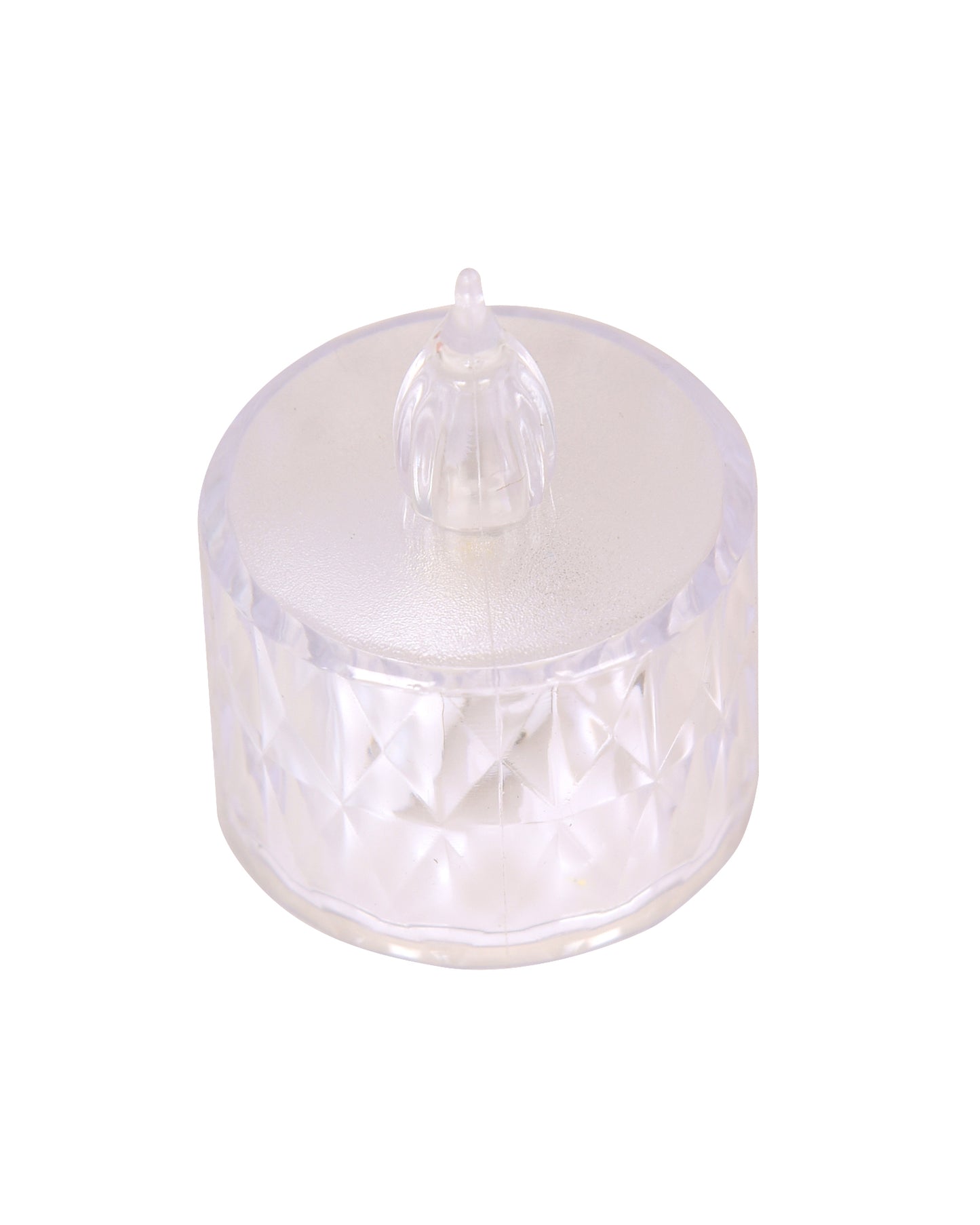 Flameless Crystal Candle, Diamond-Shape Candle, 6 Pieces Tea Lights, Warm White, for Weddings, Tables, Diwali, Christmas (1.5" 3.1")