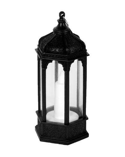 2 pcs Flameless and Smokeless Acrylic Antique LED Lantern Hurricane Lamp and Wall Hanging Led Candle Light for Home,Living Room for Diwali Decorations, Candle lantern, Black