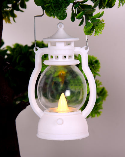 3 pcs Flameless and Smokeless Acrylic Antique LED Lantern Hurricane Lamp and Wall Hanging Led Candle Light for Home,Living Room for Diwali Decorations, Oil lantern, Black & White