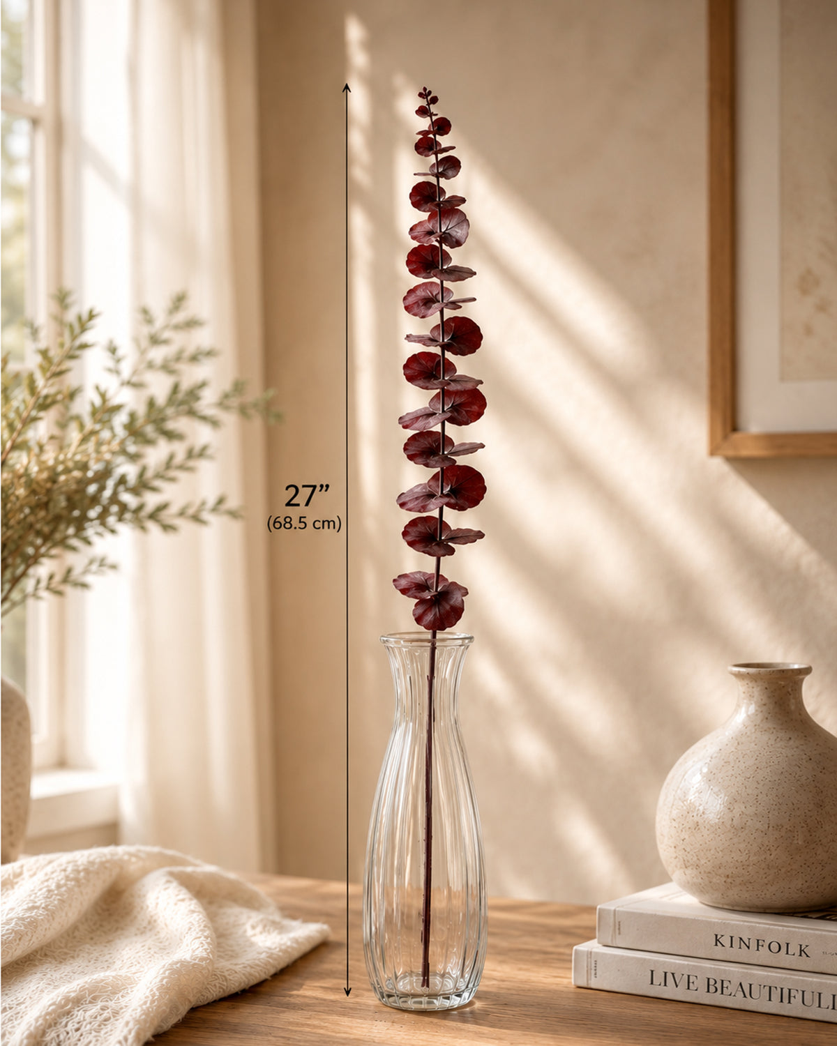 6 Pcs Preserved Dried Eucalyptus Stems, 17" Natural Branches for Shower Hanging, Real Dried Flowers for Vase Filler, Made from Fresh Eucalyptus Leaves, Garland, Wedding, DIY