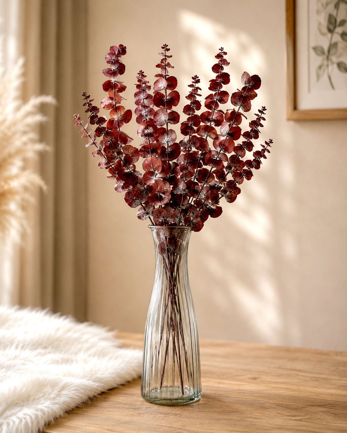 6 Pcs Preserved Dried Eucalyptus Stems, 17" Natural Branches for Shower Hanging, Real Dried Flowers for Vase Filler, Made from Fresh Eucalyptus Leaves, Garland, Wedding, DIY