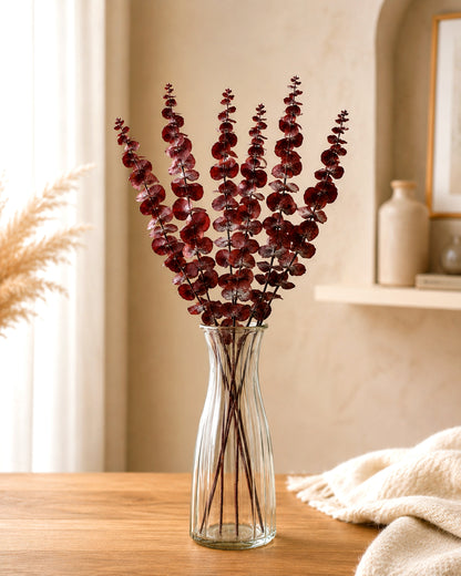 6 Pcs Preserved Dried Eucalyptus Stems, 17" Natural Branches for Shower Hanging, Real Dried Flowers for Vase Filler, Made from Fresh Eucalyptus Leaves, Garland, Wedding, DIY