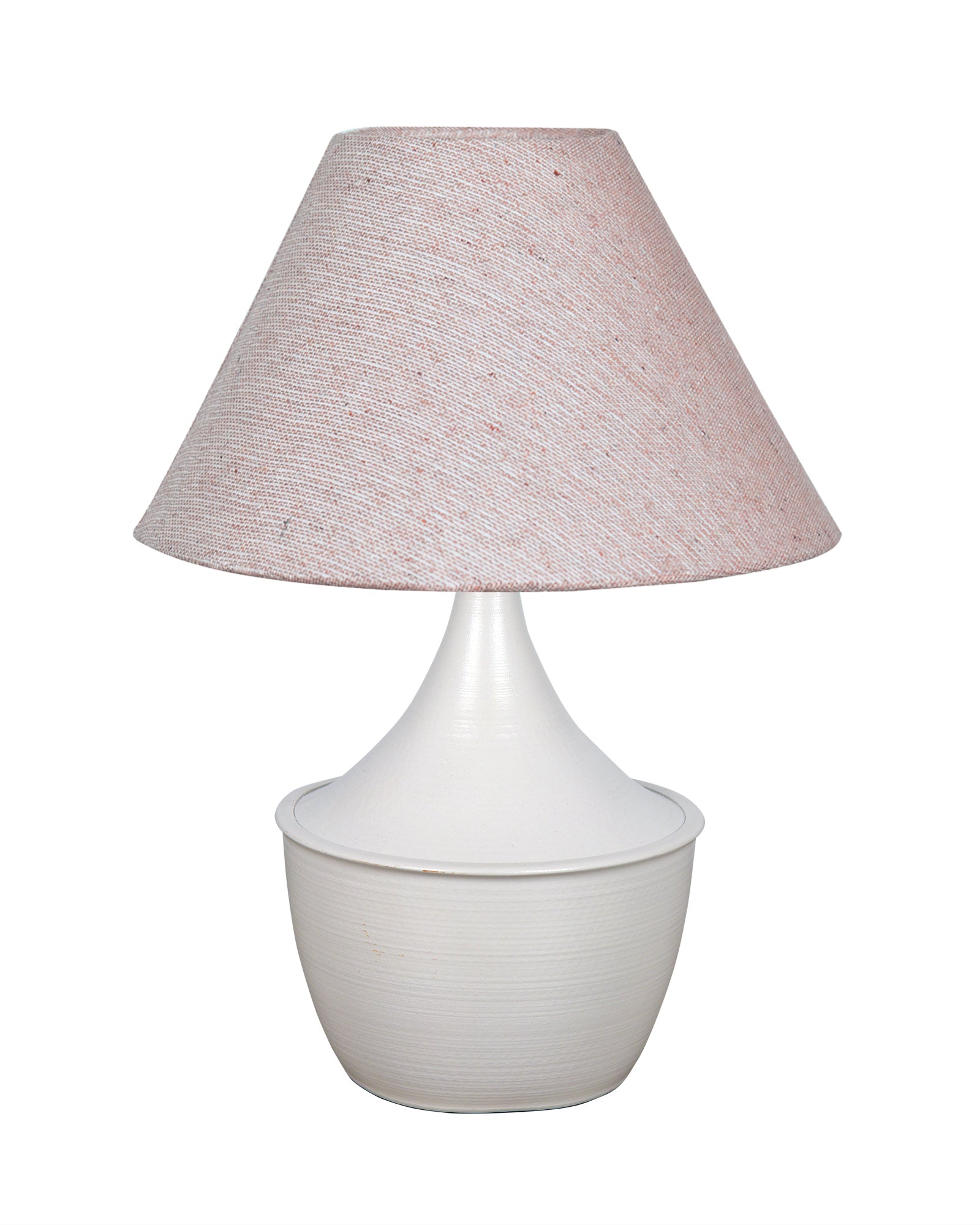 Bedside Table Lamp, Matt Black Metal Modern Lamp with Fabric Shade, Simple Side Lamp for Living Room,Bedroom,Home,Office Working, White Tulip,