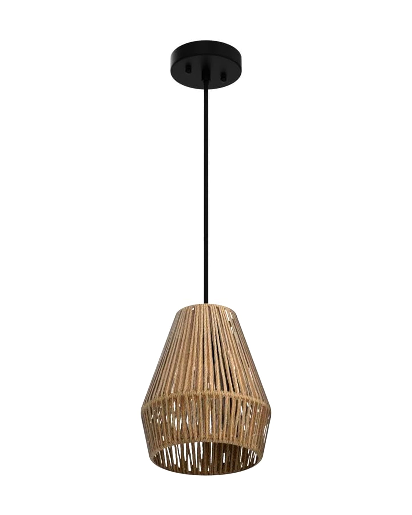 Rattan Light Fixtures Ceiling Light, Handmade Woven Cage Boho Light Fixture 11" Semi Flush Mount Light Fixture Coastal Ceiling Light for Hallway Kitchen Entryway Farmhouse Living Room