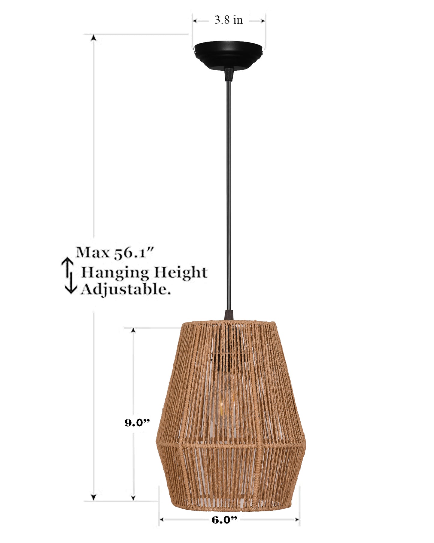 Rattan Light Fixtures Ceiling Light, Handmade Woven Cage Boho Light Fixture 11" Semi Flush Mount Light Fixture Coastal Ceiling Light for Hallway Kitchen Entryway Farmhouse Living Room