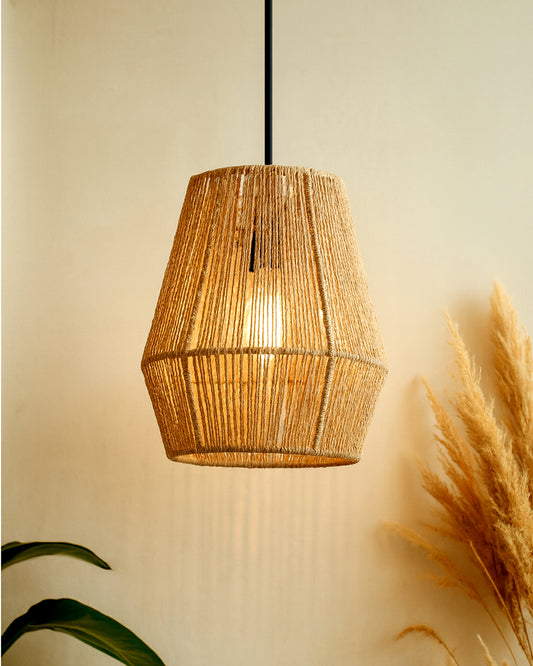 Rattan Light Fixtures Ceiling Light, Handmade Woven Cage Boho Light Fixture 11" Semi Flush Mount Light Fixture Coastal Ceiling Light for Hallway Kitchen Entryway Farmhouse Living Room