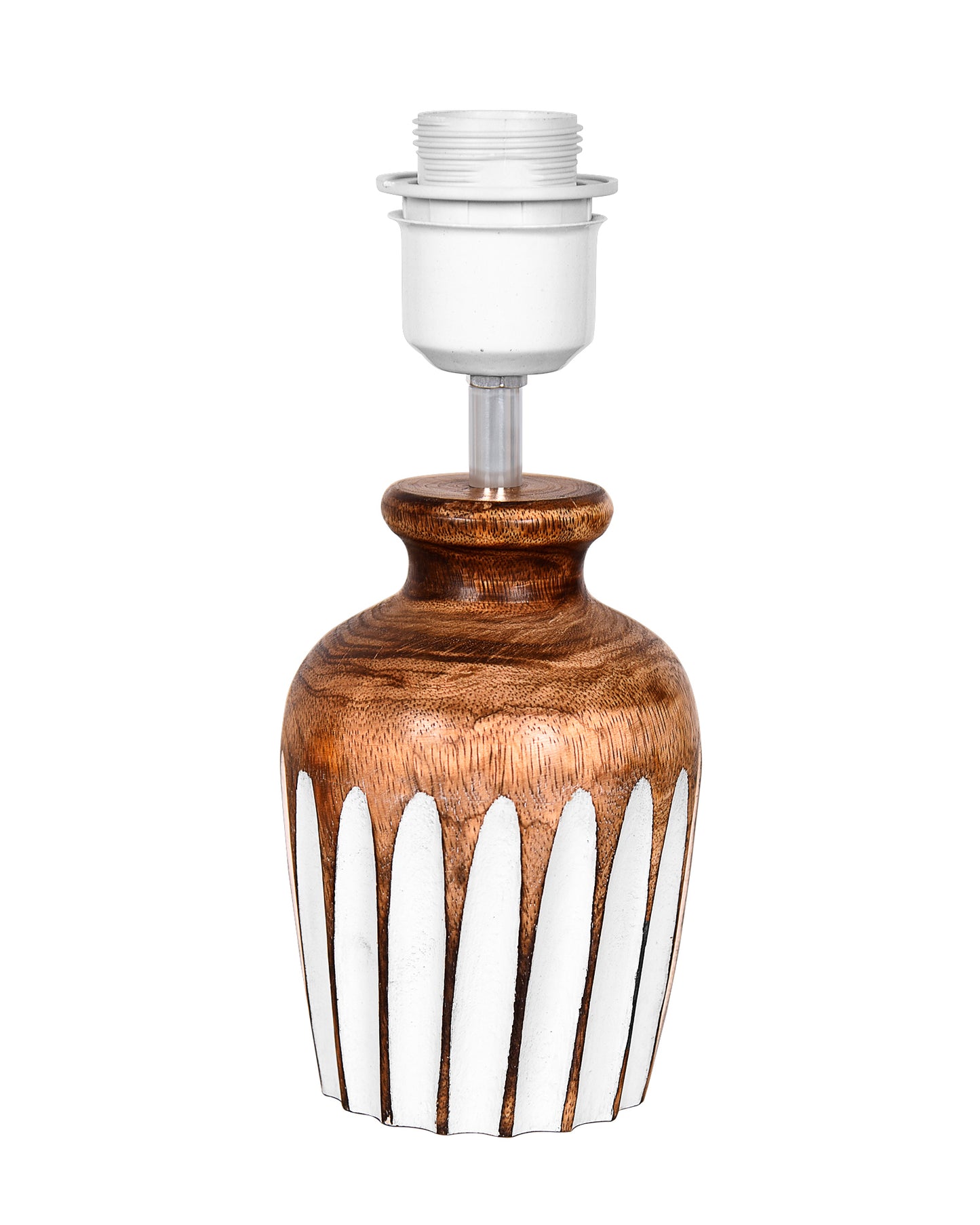 Small Cute Bedside Lamp with Linen Beige Lampshade, Nightstand Lamp for Nursery, Bedroom, Kid Room, Living Room, Light Brown Wooden Base, E27, Ribbed Urn, Pleated Jute