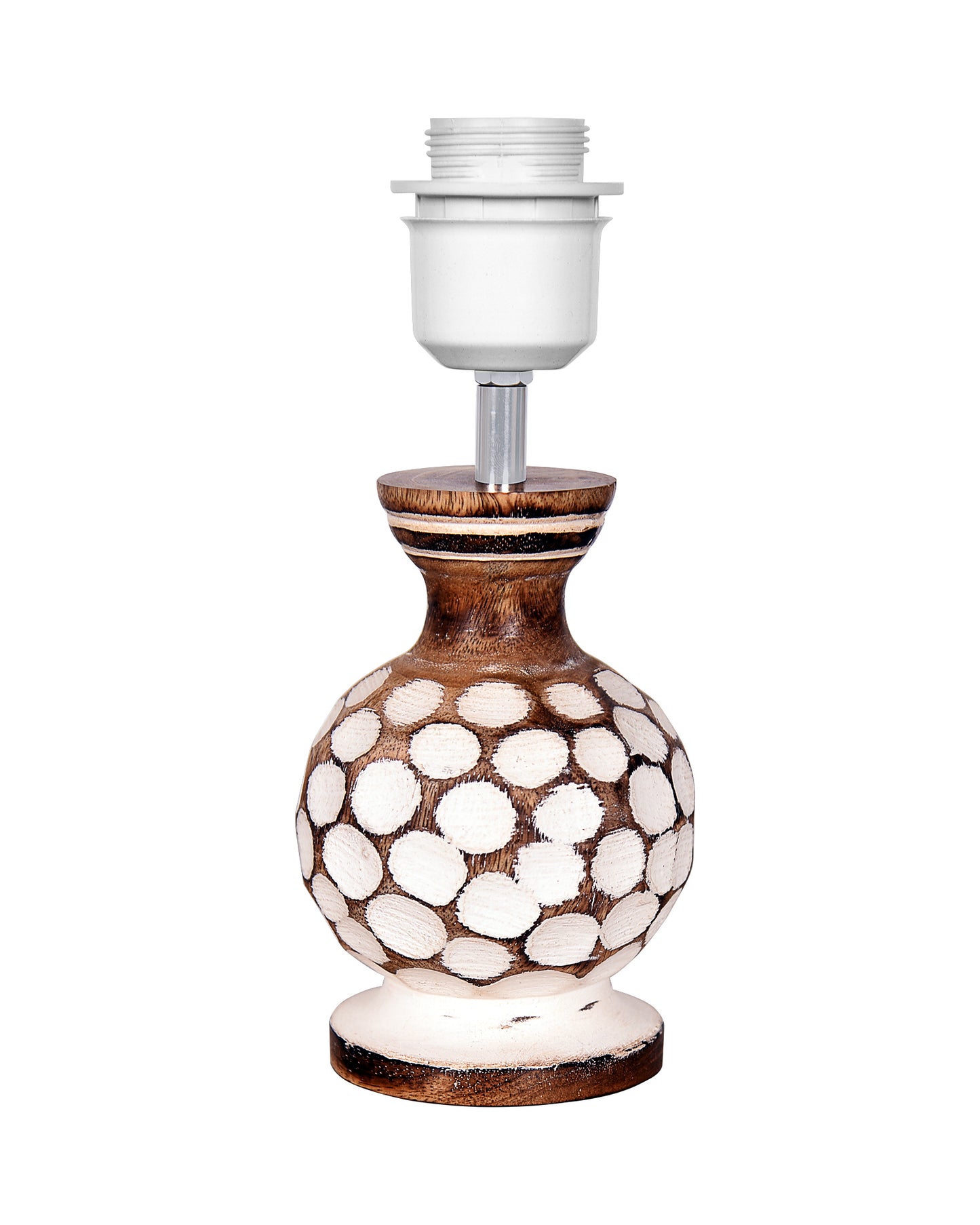 Small Cute Bedside Lamp with Linen Beige Lampshade, Nightstand Lamp for Nursery, Bedroom, Kid Room, Living Room, Light Brown Wooden Base, E27, Carved Ball, Pleated Jute