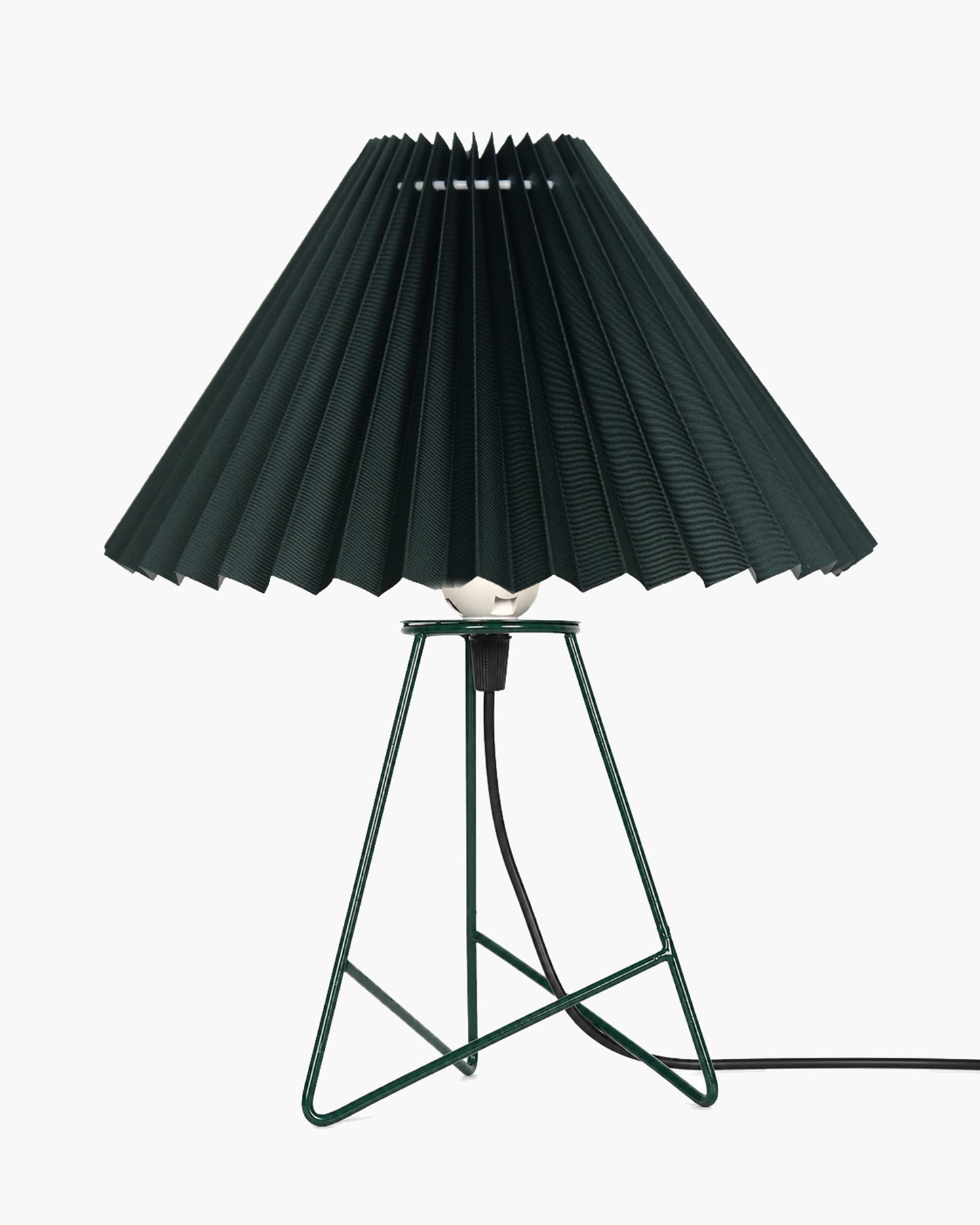 Homesake® Nordic Pleated Table Lamp with Metal Wire Tripod Base | Modern Fabric Bedside Table Lamp, E27 Holder, Decorative Desk Light for Bedroom, Living Room, Study, Office & Home Décor