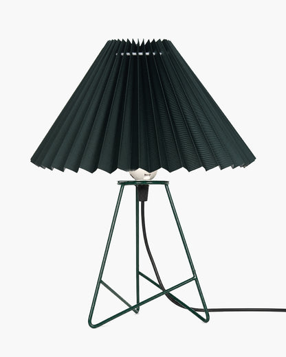Homesake® Nordic Pleated Table Lamp with Metal Wire Tripod Base | Modern Fabric Bedside Table Lamp, E27 Holder, Decorative Desk Light for Bedroom, Living Room, Study, Office & Home Décor